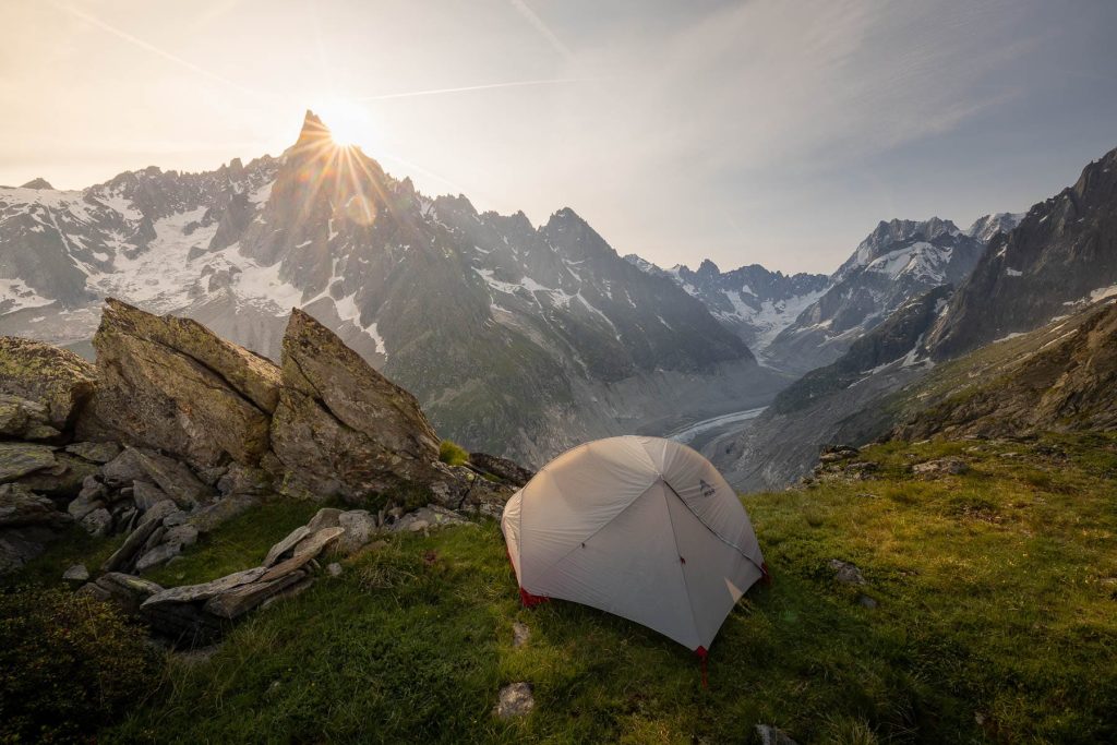 Bivouac face au glacier